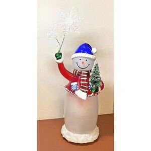 AVON Snowman Color Changing Light Up Snowflake Christmas Decor MP3 Speaker Music